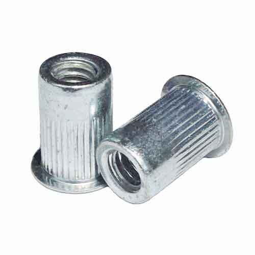 KTI6S #6-32 Knurled Thread Insert, Open End, (.020/.080 Grip), Zinc